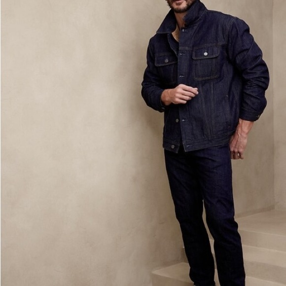Banana Republic Men's Dark Blue Denim Jacket NWT 175.00 - Picture 3 of 6